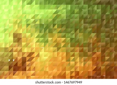 Light Green, Yellow vector triangle mosaic background. A sample with polygonal shapes. A completely new design for your leaflet.