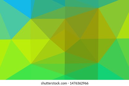 Light Green, Yellow vector triangle mosaic texture. An elegant bright illustration with gradient. Elegant pattern for a brand book.