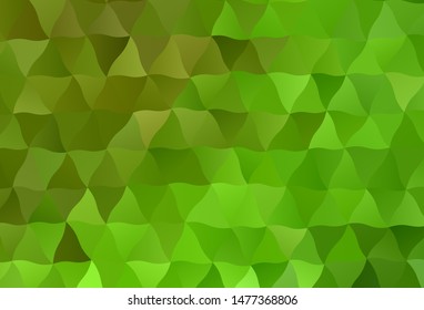 Light Green, Yellow vector triangle mosaic background. Geometric illustration in Origami style with gradient.  Textured pattern for your backgrounds.