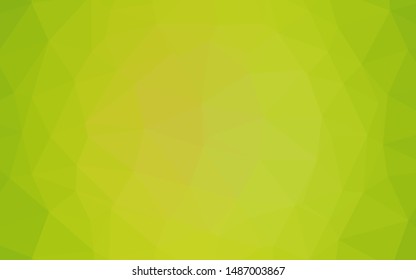 Light Green, Yellow vector triangle mosaic cover. Shining colored illustration in a Brand new style. Template for a cell phone background.