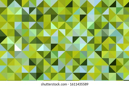 Light Green, Yellow vector triangle mosaic pattern. A vague abstract illustration with gradient. The polygonal design can be used for your web site.