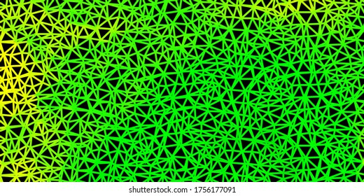 Light green, yellow vector triangle mosaic template. Illustration in broken glass style with triangles. Background for mobile phones.