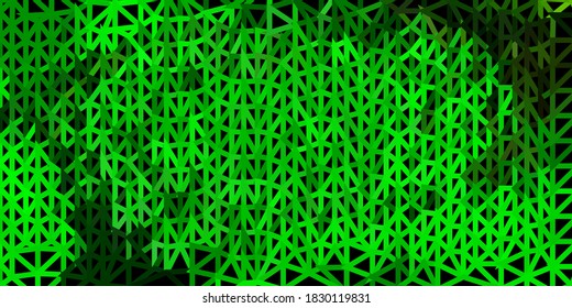 Plantilla de mosaico de tres ángulos vectoriales amarillo, verde claro. Ilustración inteligente en estilo faceta con triángulos abstractos. Antecedentes para diseñadores web.