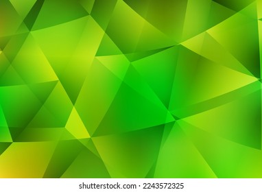 Verde claro, fondo de mosaico de triángulo vectorial amarillo. Ilustración geométrica creativa en estilo Origami con gradiente. Plantilla completamente nueva para su banner.