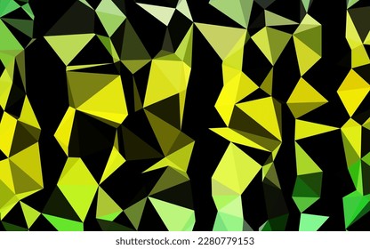 Light Green, Yellow vector triangle mosaic template. Brand new colorful illustration in with gradient. Polygonal design for your web site.