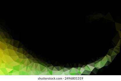 Light Green, Yellow vector triangle mosaic cover. A sample with polygonal shapes. The best triangular design for your business.