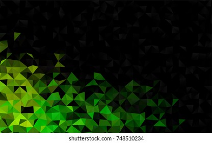 Light Green, Yellow vector triangle mosaic template. Colorful illustration in abstract style with gradient. The polygonal design can be used for your web site.