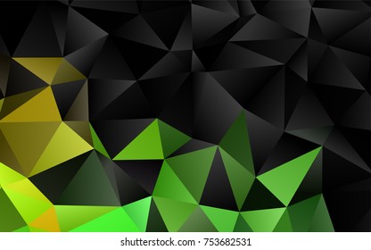 Light Green, Yellow vector triangle mosaic template. A completely new color illustration in a vague style. A new texture for your design.