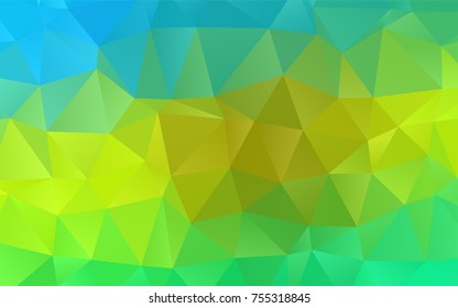 Light Green, Yellow vector triangle mosaic background. A sample with polygonal shapes. The polygonal design can be used for your web site.
