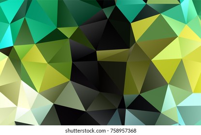 Light Green, Yellow vector triangle mosaic pattern. Glitter abstract illustration with an elegant design. The textured pattern can be used for background.