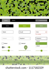 Light Green, Yellow vector ui kit with dots. Colorful Style guide with circles on abstract background. This sample is for your website.