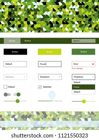 Light Green, Yellow vector ui kit with dots. Colorful Style guide with circles on abstract background. This sample is for your website.