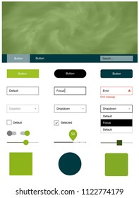 Light Green, Yellow vector ui ux kit with space stars. Decorative ui kit design in abstract style with colorful sky. Simple colorful design for websites.
