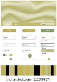 Light Green, Yellow vector ui ux kit with lines, ovals. Modern gradient abstract illustration with bandy lines. This template you can use for landing pages.