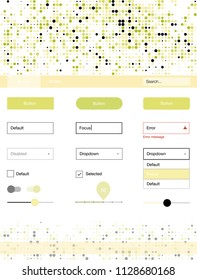 Light Green, Yellow vector ui kit with dots. Decorative ui kit design in abstract style with colorful dots. This template you can use for websites.
