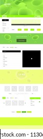 Light Green, Yellow vector ui ux kit with lines, ovals. Creative illustration in halftone marble style with gradient. This sample is for your landing page.