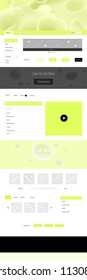 Light Green, Yellow vector ui ux kit with lines, ovals. Shining curly illustration in marble style with gradient. Simple colorful design for websites.