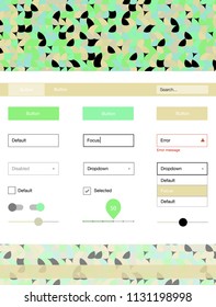 Light Green, Yellow vector ui kit with dots. Colorful Style guide with circles on abstract background. This template you can use for landing pages.