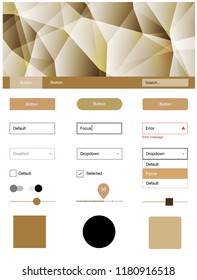 Light Green, Yellow vector ui kit in polygonal style. Web ui kit with abstract gradient triangles in its header. This sample is for your landing page.