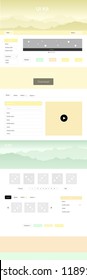Light Green, Yellow vector ui kit with landscape. Decorative ui kit design in abstract style with colorful rocks. Beautiful layout for websites, landing pages.