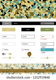 Light Green, Yellow vector ui ux kit with circles. Web ui kit with abstract gradient circles in its header. Modern template for your landing page.