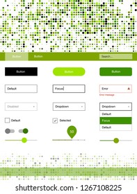 Light Green, Yellow vector ui ux kit with circles. Decorative ui kit design in abstract style with colorful dots. This template you can use for websites.