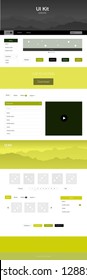 Light Green, Yellow vector ui ux kit with hills and rocks. Decorative ui kit design in abstract style with colorful rocks. Modern template for your landing page.