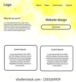 Light Green, Yellow vector ui ux kit with space stars. Beautiful ui ux kit with colorful sky in its header. Beautiful layout for websites, landing pages.