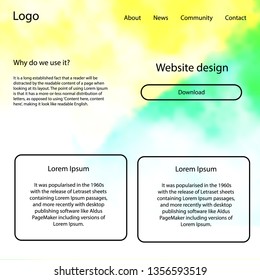 Light Green, Yellow vector ui kit with clouds, stars. Simple Material Design Kit with colorful clouds in header. This sample is for your landing page.