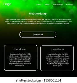 Light Green, Yellow vector ui kit with clouds, stars. Modern Style guide with colorful gradient sky in its header. This sample is for your landing page.