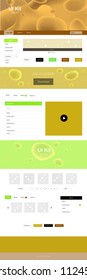 Light Green, Yellow vector web ui kit with lamp shapes. Modern gradient abstract illustration with bandy lines. This template you can use for websites.