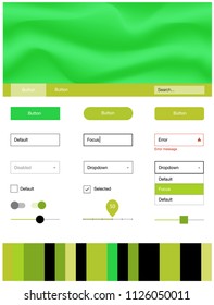 Light Green, Yellow vector web ui kit with lamp shapes. Colorful abstract illustration with gradient lines. This template you can use for websites.