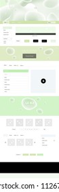 Light Green, Yellow vector web ui kit with lamp shapes. Shining curly illustration in marble style with gradient. This sample is for your landing page.