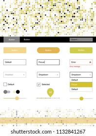 Light Green, Yellow vector web ui kit with spheres. Modern Style guide with colorful gradient circles in its header. This sample is for your website.