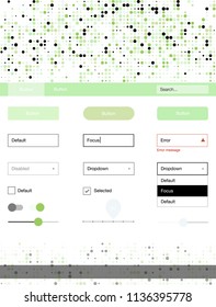 Light Green, Yellow vector web ui kit with spheres. Colorful ui/ux kit with header consisted of spheres. This template you can use for landing pages.