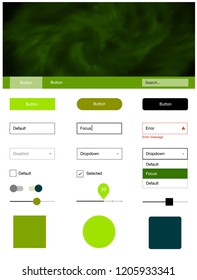 Light Green, Yellow vector web ui kit with nebula stars. Beautiful ui ux kit with colorful sky in its header. Beautiful layout for websites, landing pages.
