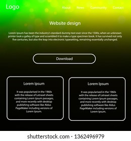 Light Green, Yellow vector web ui kit with nebula stars. Colorful ui/ux kit with header consisted of clouds & stars. Simple colorful design for websites.
