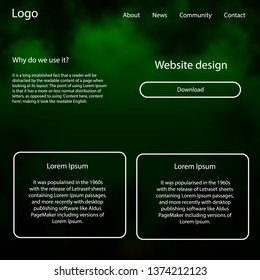 Light Green, Yellow vector web ui kit with nebula stars. Colorful Style guide with stars on abstract background. This sample is for your landing page.