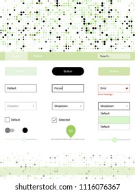 Light Green, Yellow vector wireframe kit with dots. Colorful Style guide with circles on abstract background. This sample is for your landing page.