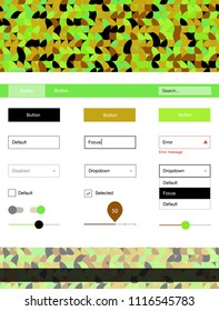 Light Green, Yellow vector wireframe kit with dots. Colorful Style guide with circles on abstract background. This template you can use for websites.