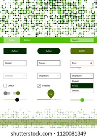 Light Green, Yellow vector wireframe kit with dots. Colorful Style guide with circles on abstract background. This sample is for your website.