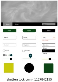 Light Green, Yellow vector wireframe kit with galaxy stars. Colorful Style guide with stars on abstract background. Simple colorful design for websites.