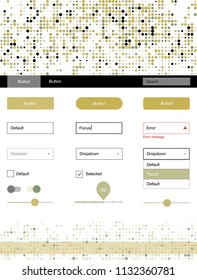Light Green, Yellow vector wireframe kit with dots. Decorative ui kit design in abstract style with colorful dots. This template you can use for landing pages.