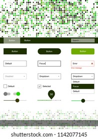 Light Green, Yellow vector wireframe kit with dots. Colorful ui/ux kit with header consisted of spheres. This sample is for your website.