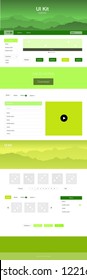 Light Green, Yellow vector wireframe kit with nature. Beautiful ui ux kit with colorful mountains in its header. Modern template for your landing page.