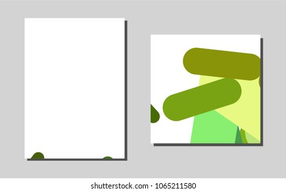Light Green, Yellowvector cover for Envelopes. Booklet with textbox on colorful abstract background. Pattern can be used as a template for calendars.