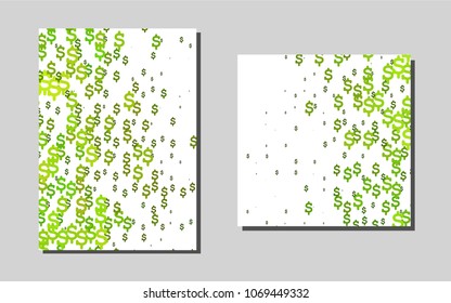 Light Green, Yellowvector cover for Envelopes. Abstract booklet on colored background with gradient. Pattern for beautiful business cards, folders.