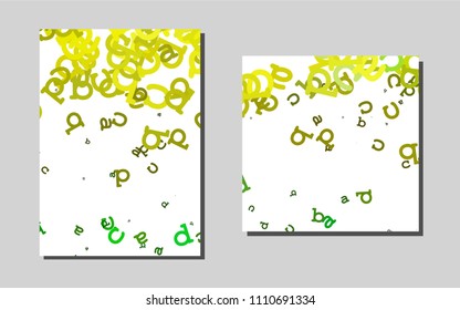 Light Green, Yellowvector cover for Envelopes. Modern abstract design concept with colorful gradient. The pattern can be used for any ad, booklets.