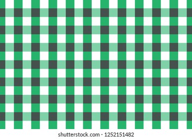 Light green,black and white firebrick  gingham pattern teblechloth.Vector illustration.EPS-10