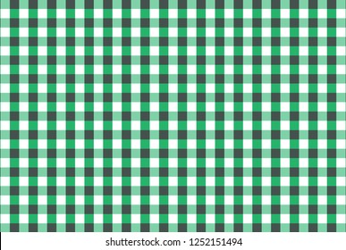 Light green,black and white firebrick  gingham pattern teblechloth.Vector illustration.EPS-10